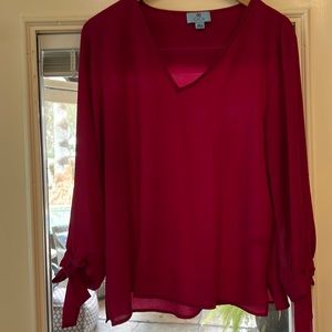 Cece raspberry blouse